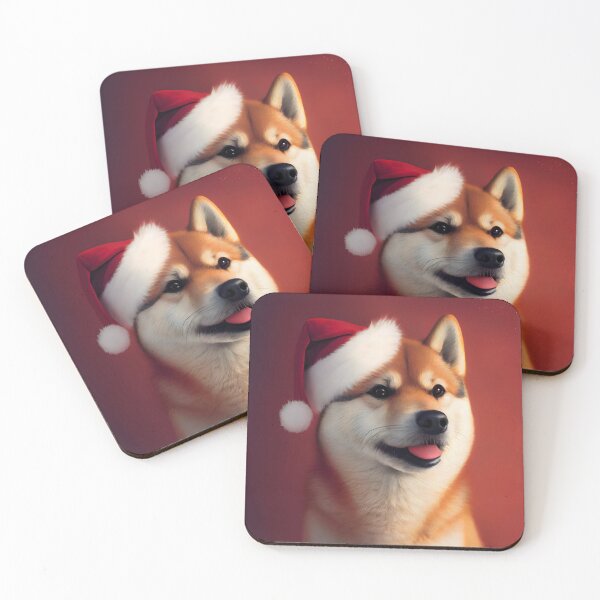 Item preview, Christmas Shiba Inu  Shibe In a Santa Hat designed and sold by Shiba-Inu-Art.