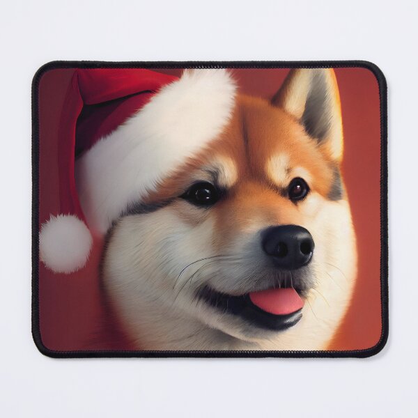 Item preview, Christmas Shiba Inu  Shibe In a Santa Hat designed and sold by Shiba-Inu-Art.
