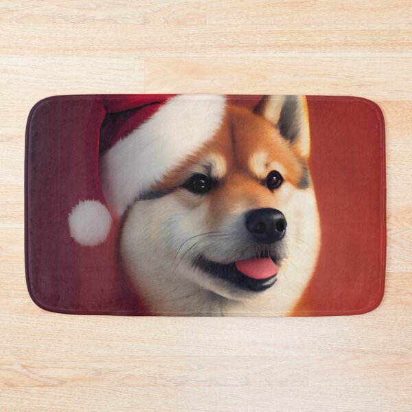 Item preview, Christmas Shiba Inu  Shibe In a Santa Hat designed and sold by Shiba-Inu-Art.