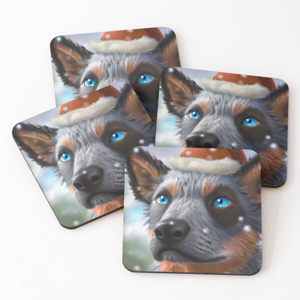 Item preview, Christmas Australian Cattle Dog Wearing A Santa Hat designed and sold by ZenEverAI.