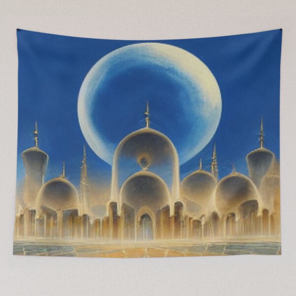Item preview, painting of the ancient Islamic Arab palace and architecture designed and sold by MaissaArt.