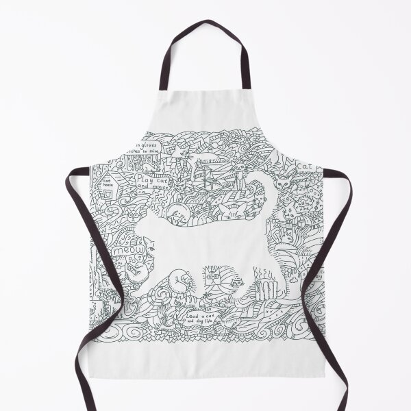 Item preview, Doodle art drawing of cat theme. Black line art designed and sold by evk-art.