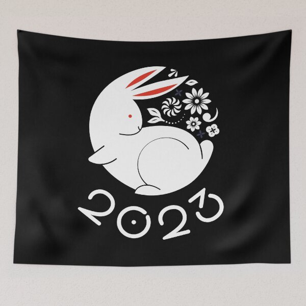 Item preview, HNY 2023,Happy New Year 2023 : White Rabbit. designed and sold by MokonoKokoro.
