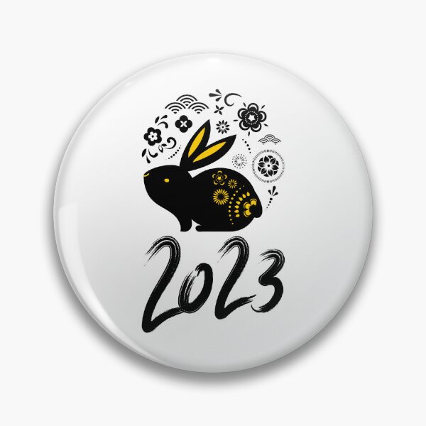 Item preview, HNY 2023,Happy New Year 2023 : Gold Rabbit. Black designed and sold by MokonoKokoro.