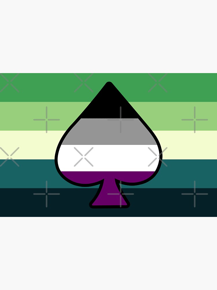 Asexual And Aromantic Spectrum Pride Flag With Ace Of Spades Sticker For Sale By Lunyssa 9074