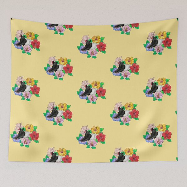Item preview, Malayan Tapir and Hibiscus - Yellow designed and sold by YuNikDraw.
