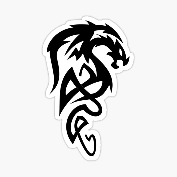 "Tribal Wolf Dragon Tattoo" Sticker for Sale by TheKitch Redbubble