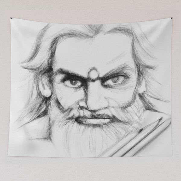 Item preview,  Badass Yogi pencil drawing, Yoga and meditation designed and sold by Ioana1.