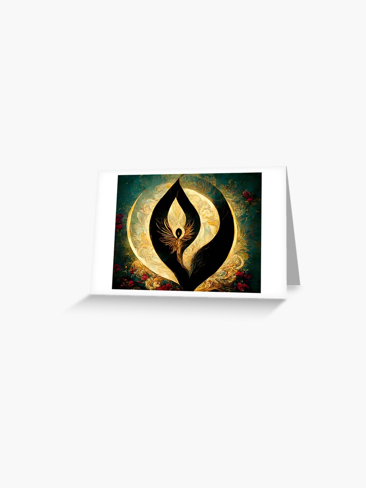 The Golden Divine Feminine Shining - spiritual art spiritual artwork  spirituality wellness well-being sacred feminine yoni Greeting Card by  LvSoulCreations