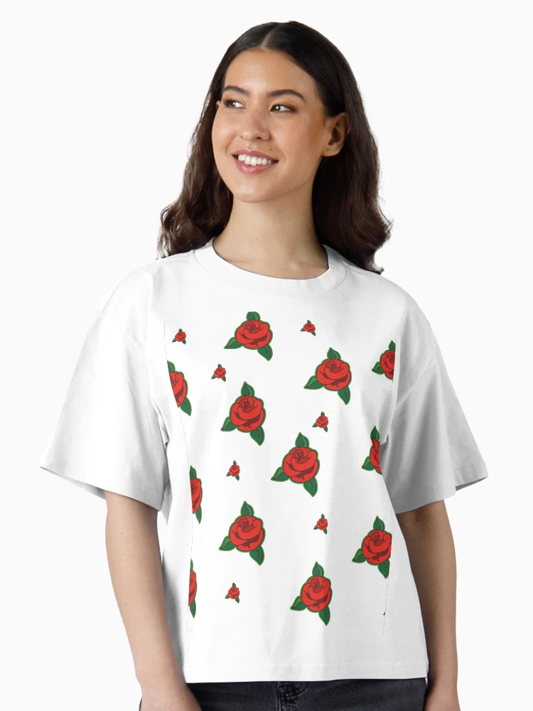 Thumbnail 2 of 4, Boxy T-Shirt, Roses designed and sold by Rif Khasanov.