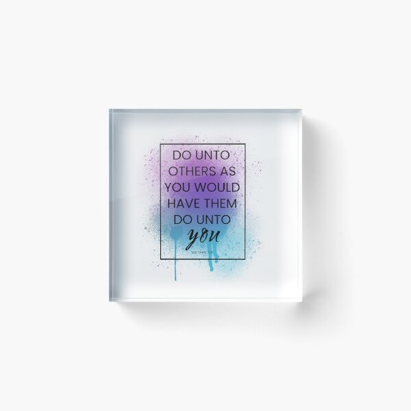 Item preview, Christian Do Unto Others Golden Rule Purple and Blue Splatter Spray Alcohol Ink Bible Verse designed and sold by StephanieWard.