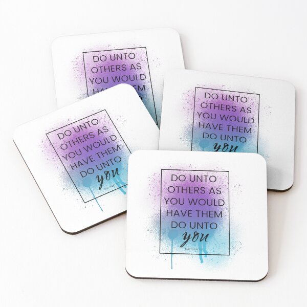 Item preview, Christian Do Unto Others Golden Rule Purple and Blue Splatter Spray Alcohol Ink Bible Verse designed and sold by StephanieWard.