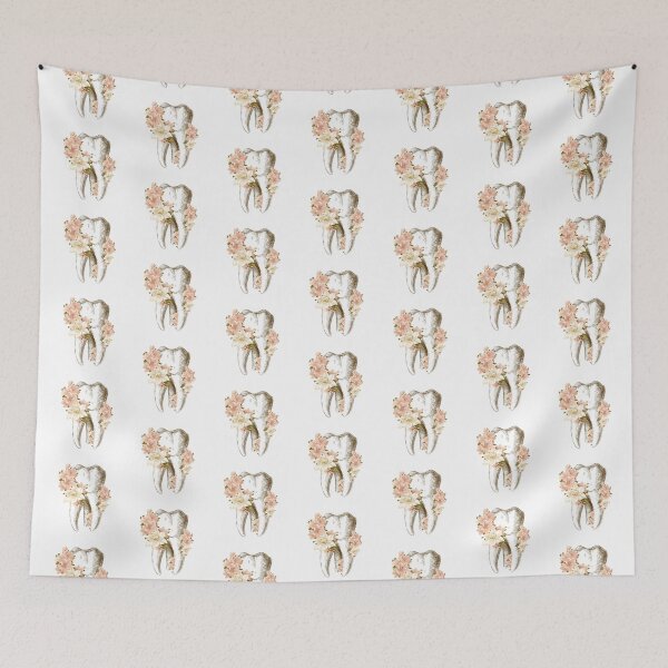 Item preview, Tooth with light pink flowers - Dental designed and sold by guaka-molly.