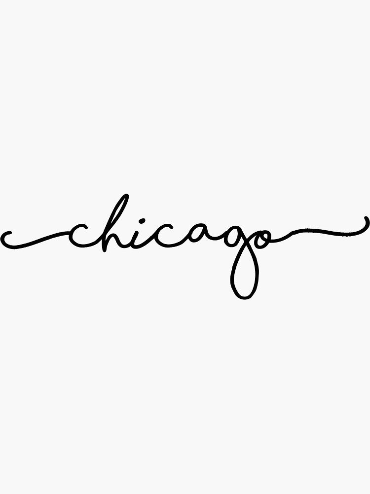 Chicago Typeface Cursive Calligraphy Text On Stock Vector (Royalty