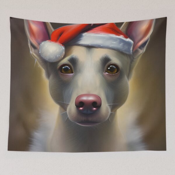 Item preview, Christmas Australian Kelpie Wearing A Santa Hat designed and sold by ZenEverAI.