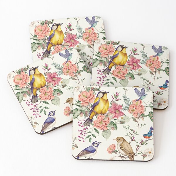 Artikelvorschau, 06 Bunte Aquarellvögel und -blumen entworfen und verkauft von printiesart.