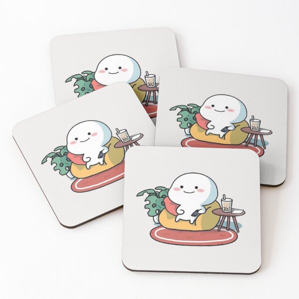 Item preview, White Pentol Chilling On Sofa And Drinking Boba Tea designed and sold by malconerh.