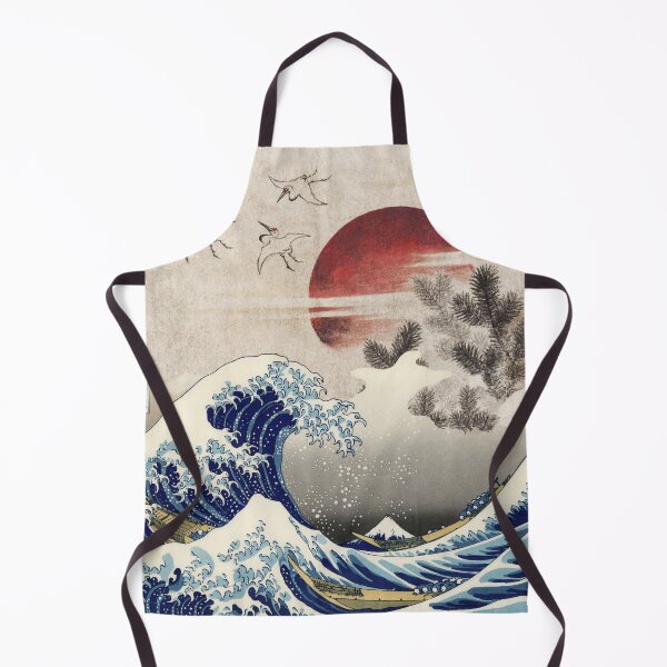 Item preview, The Great Wave off Kanagawa in a japanese dawn red sun  designed and sold by Cordiality.
