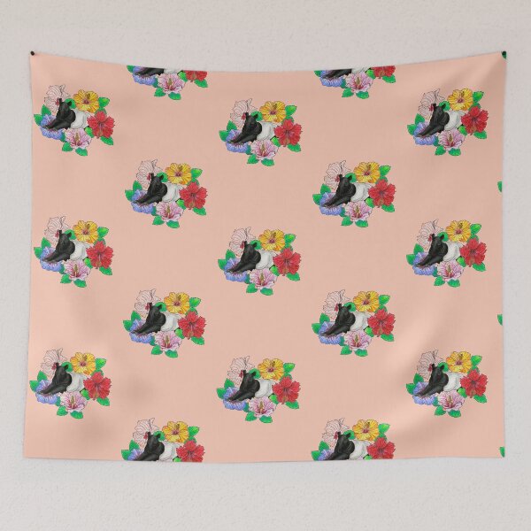 Item preview, Malayan Tapir and Hibiscus - Peach designed and sold by YuNikDraw.