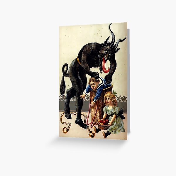 Item preview, Vintage German Krampus Christmas Print designed and sold by Karianne Potter.