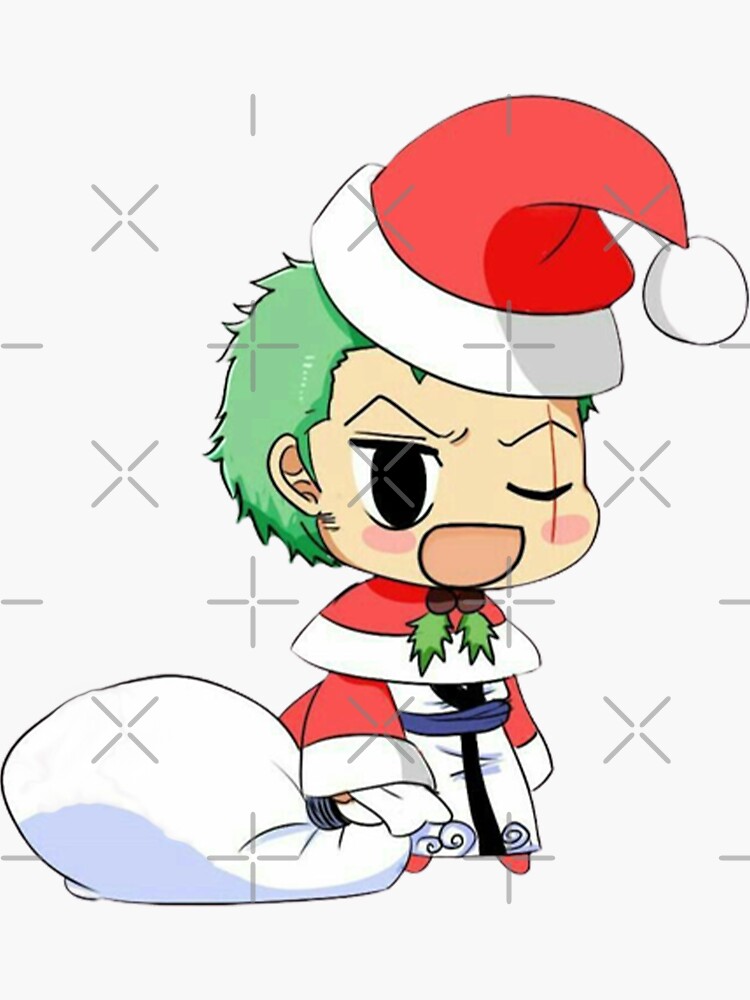 anime christmas one piece zoro Sticker for Sale by FROMmetoyou1