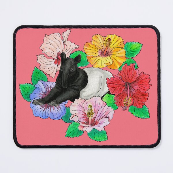 Item preview, Malayan Tapir and Hibiscus - Pink designed and sold by YuNikDraw.
