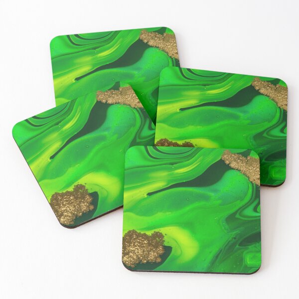 Item preview, Aesthetic and Elegant Green and Gold Janzay Trending Marble Swirls designed and sold by Janzay.