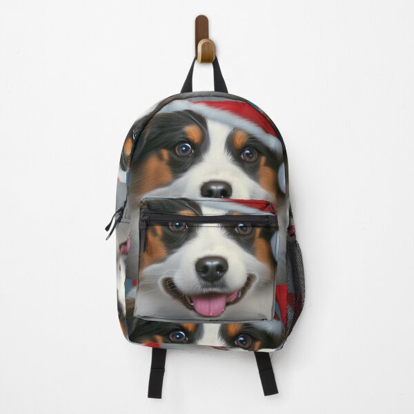 Item preview, Christmas Australian Shepherd Wearing A Santa Hat designed and sold by ZenEverAI.