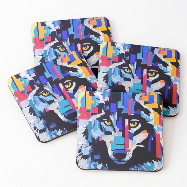 Item preview, Colorful portrait of a wolf in pop art style designed and sold by NadiiaSemyroz.