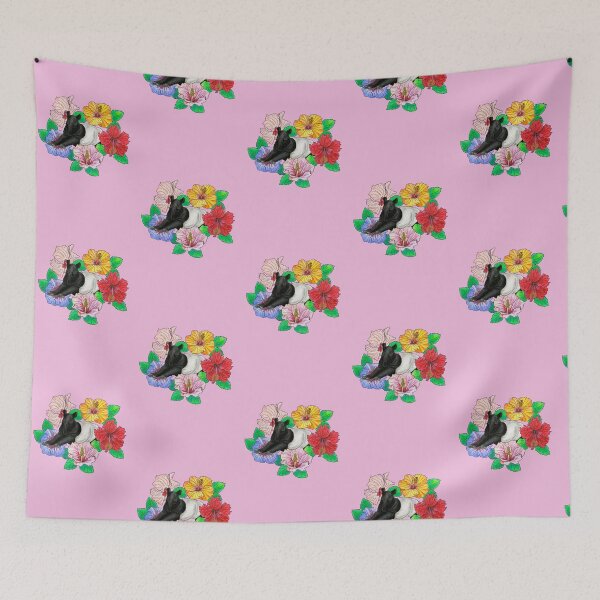 Item preview, Malayan Tapir and Hibiscus - Hot Pink designed and sold by YuNikDraw.