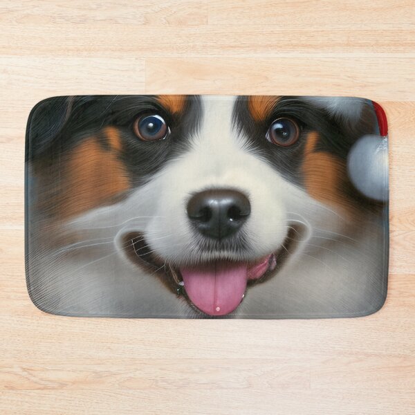 Item preview, Christmas Australian Shepherd Wearing A Santa Hat designed and sold by ZenEverAI.