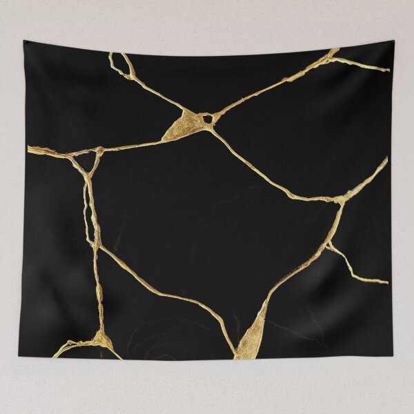 Item preview, Japanese Black and Gold Kintsugi Art designed and sold by artenvironments.