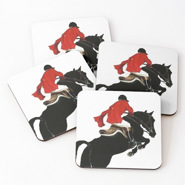 Artikelvorschau, Vintage Fox Hunt Reiter springen roten Mantel entworfen und verkauft von BlackGloveDsign.