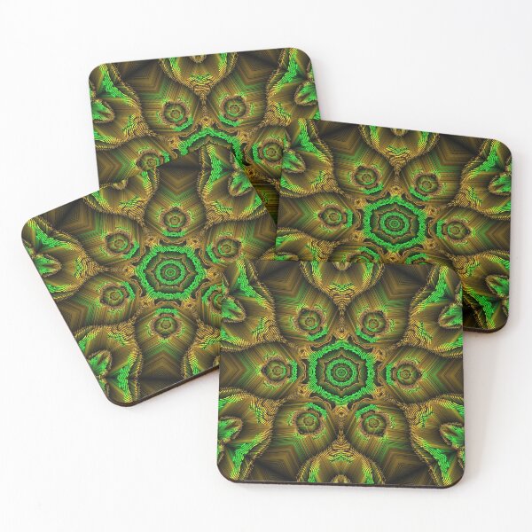 Item preview, autumn leaf brown and green kaleidoscopic design designed and sold by mister-john.