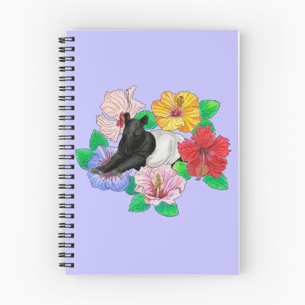 Item preview, Malayan Tapir and Hibiscus - Blue Violet designed and sold by YuNikDraw.