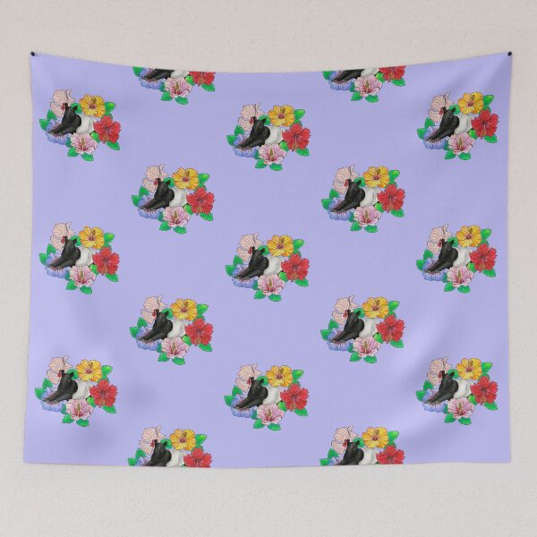 Item preview, Malayan Tapir and Hibiscus - Blue Violet designed and sold by YuNikDraw.