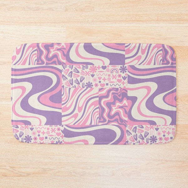 Item preview, Trippy Patchwork Collage Retro Aesthetic Abstract Pattern Pink and Purple designed and sold by kierkegaard.