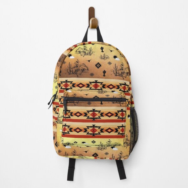 Item preview, Southwestern Tribal Pattern With Bronc Rider And Cacti designed and sold by handsoftime2020.