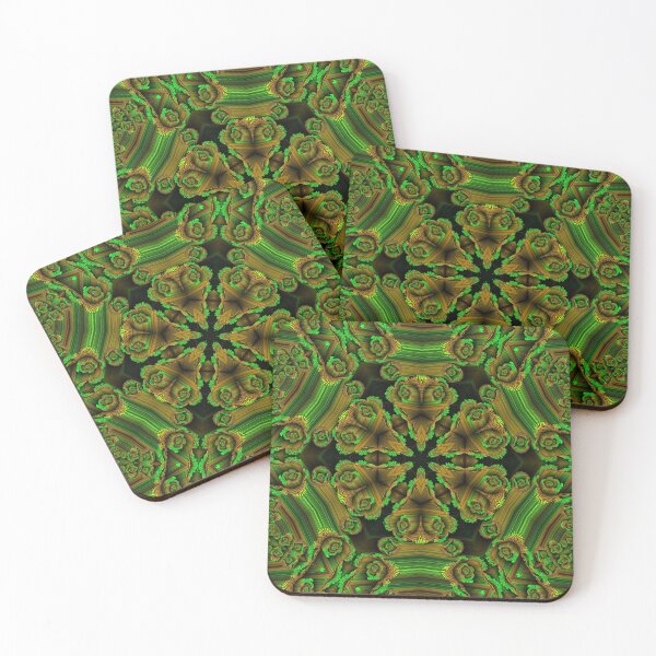 Item preview, bright spring and autumn leaf brown and green kaleidoscopic design designed and sold by mister-john.