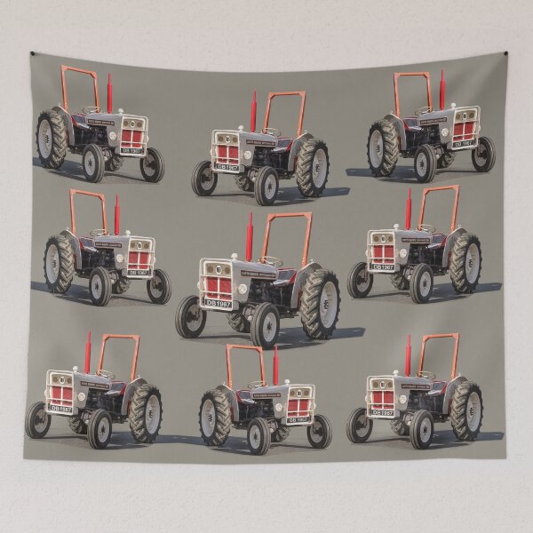 Item preview, White vintage tractor designed and sold by Millysuewood.