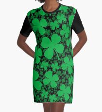 A Shamrock Field for St Patrick's Day Graphic T-Shirt Dress