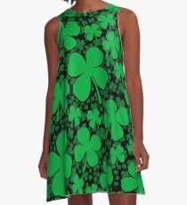 A Shamrock Field for St Patrick's Day A-Line Dress