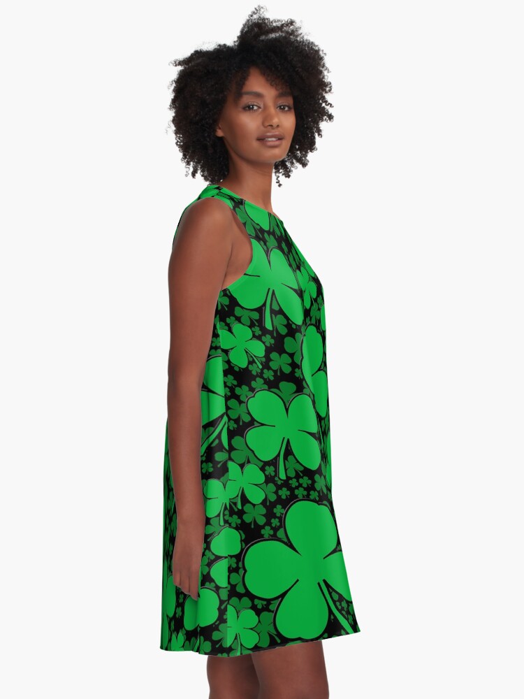 Alternate view of A Shamrock Field for St Patrick's Day A-Line Dress