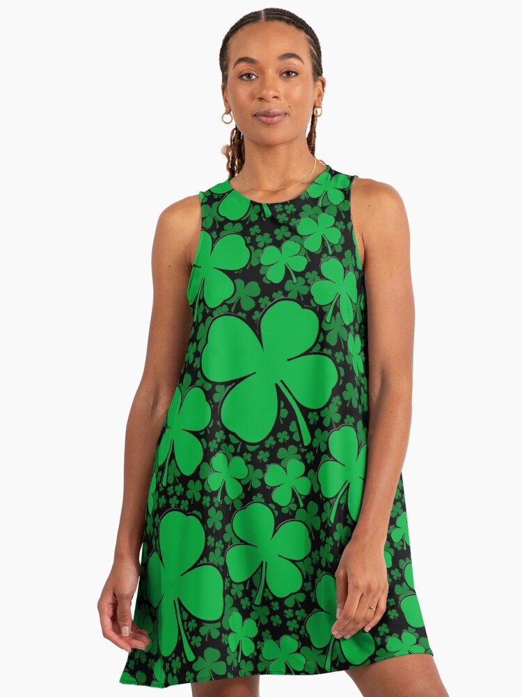 A Shamrock Field For St Patrick's Day St Patricks Day A-Line Dress