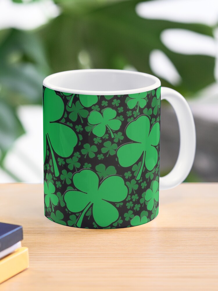 Irish Shamrock Spiral Ceramic Mug