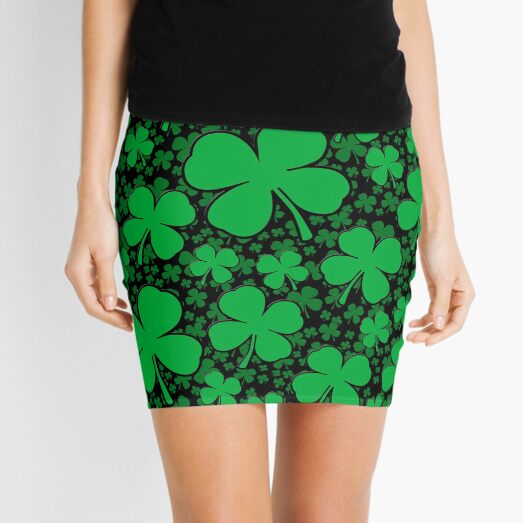 A Shamrock Field for St Patrick's Day Mini Skirt