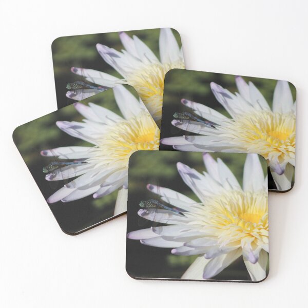 Item preview, Dragonfly on a white lotus flower designed and sold by Lexipooh76.