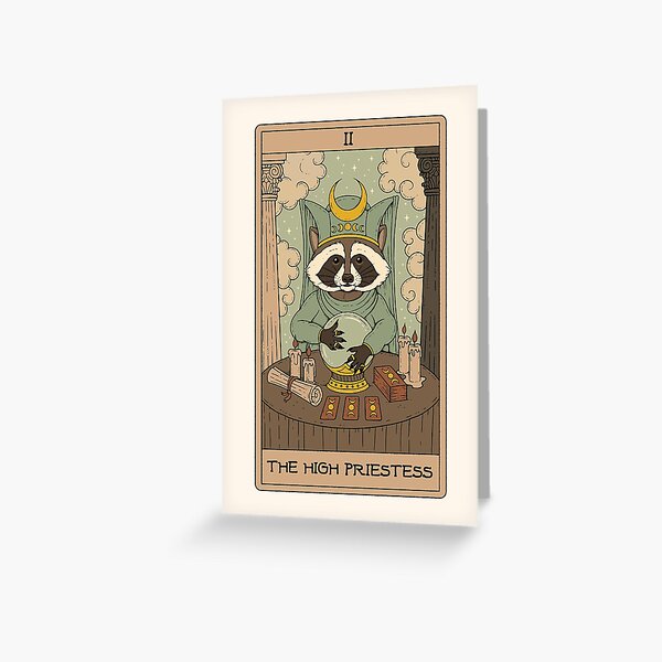 Item preview, The High Priestess - Raccoons Tarot designed and sold by Thiago Corrêa.