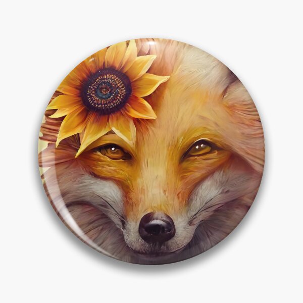 Item preview, fox with sunflower designed and sold by IA-Power.