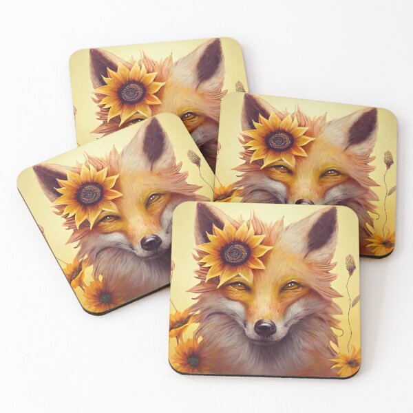 Item preview, fox with sunflower designed and sold by IA-Power.